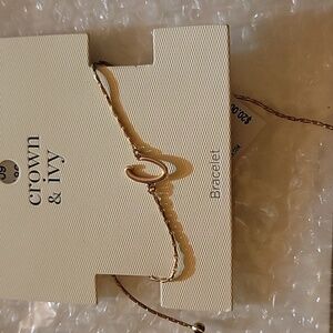 Crown & Ivy Gold Bracelet Initial C